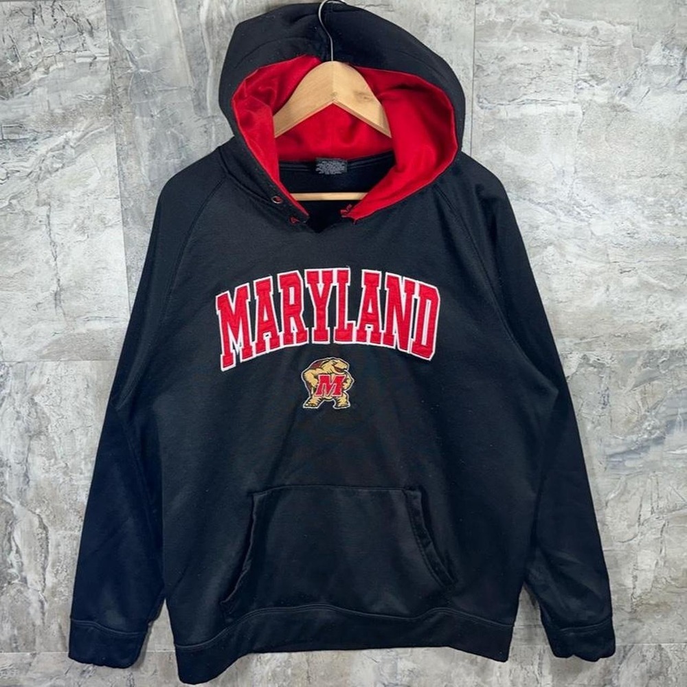 Y2K Maryland Terrapins Hoodie with red embroidered MARYLAND' 
Mens Size XL